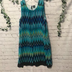 Cute Aztec Blue Swing Dress